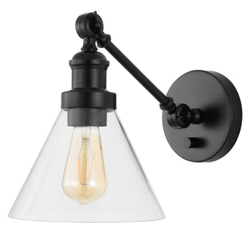 Cowie 8" Iron/Glass Adjustable LED Wall Sconce - JONATHAN Y
